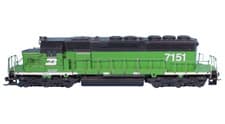 Athearn HO Powered Burlington Northern SD40-2 Diesel Engine 7151 / video